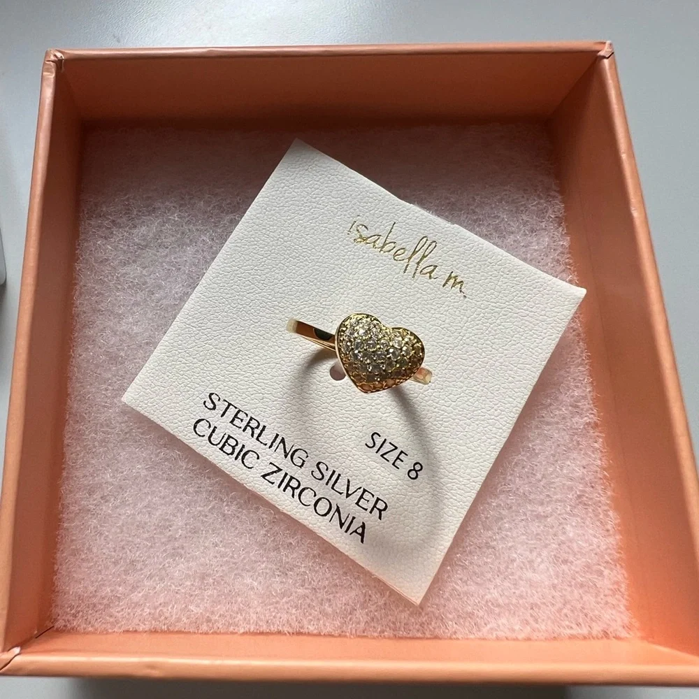NWT sterling silver heart ring size 8
